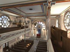 virtuální rekonstrukce interiéru synagogy