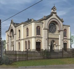 virtuální rekonstrukce synagogy dle foto z roku 1935