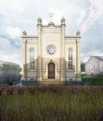 virtuální rekonstrukce západního průčelí před přestavbou v roce 1904