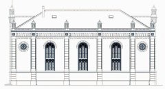 rekonstrukce severojižní fasády po přestavbě v roce 1904