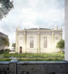 virtuální rekonstrukce jižní stěny před přestavbou v roce 1904