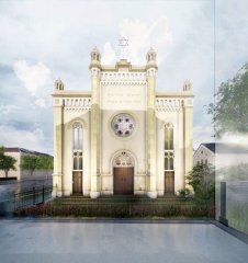 virtuální rekonstrukce západního průčelí po přestavbě v roce 1904