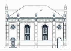 rekonstrukce severojižní fasády před přestavbou v roce 1904