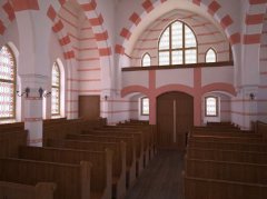 virtuální rekonstrukce interiéru synagogy - přední část