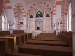 virtuální rekonstrukce interiéru synagogy - zadní část