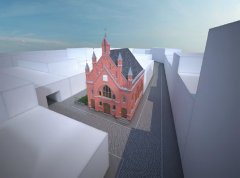 virtuální rekonstrukce synagogy - umístění synagogy v okolí zástavbě