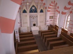 virtuální rekonstrukce interiéru synagogy - pohled z empory