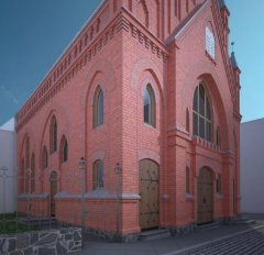 virtuální rekonstrukce synagogy - severní ženský vchod