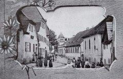 historické foto synagogy (v pozadí)