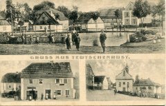 synagoga od severu (na horním snímku za rybníkem)