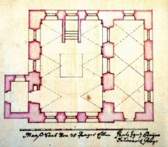 projekt synagogy od Pavla Ignáce Bayera - půdorys