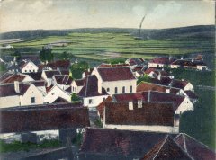 výřez detailu se synagogou z předchozí pohlednice