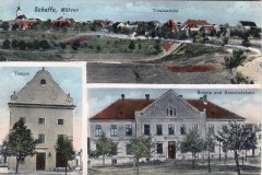 dobová pohlednice vsi se synagogou