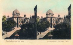 dobová pohlednice s motivem synagogy