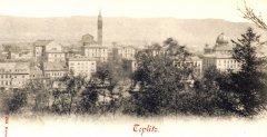 dobová pohlednice města se synagogou