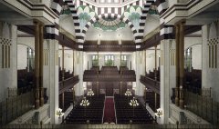 vizualizace zničené synagogy