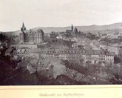 dobová pohlednice města se synagogou