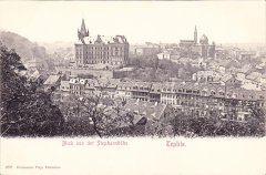 dobová pohlednice města se synagogou (vpravo od středu)