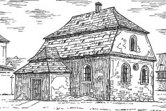 kresba synagogy od Miroslava Chaloupky