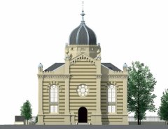 virtuální rekonstrukce synagogy - pohled zezadu