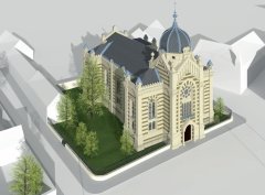 virtuální rekonstrukce synagogy - umístění v okolní zástavbě