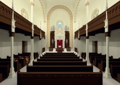 virtuální rekonstrukce interiéru synagogy