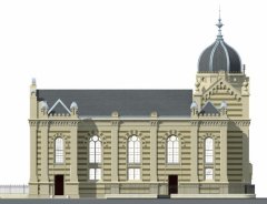 virtuální rekonstrukce synagogy - pohled z boku