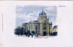 synagoga na dobové pohlednici
