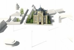 virtuální rekonstrukce synagogy - umístění v okolní zástavbě