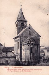 kostel na dobové pohlednici