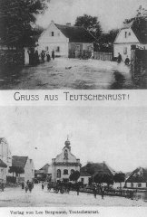 dobová pohlednice vsi s kaplí