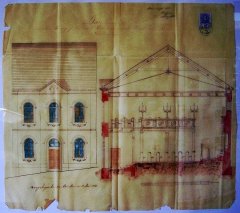 plány synagogy stavitele Georga Beywla