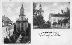fara na dobové pohlednici (vlevo)