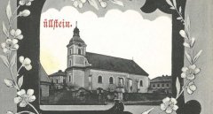 starší foto kostela - detail z předchozí pohlednice