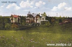 celkový pohled na lázeňský areál s kaplí