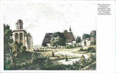 kresba kostela (vpravo)