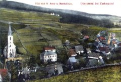dobová pohlednice Horního Údolí a kaplí nad ním