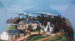 obraz s námětem poutního areálu před požárem v roce 1888