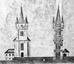 návrh přestavby věže kostela na rozhlednu