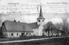 dobová pohlednice s motivem kostela