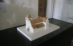 model rekonstrukce románského kostela