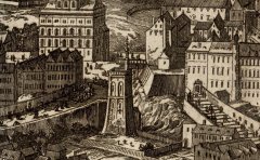 kaple na plánu Praga caput Regni Bohemiae od Folberta van Alten-Allena - detail