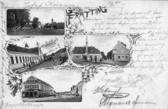 bývalý klášter na dobové pohlednici (na horní snímku, levá řada domů)