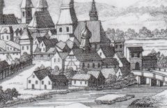 historické zobrazení kostela