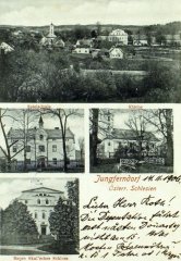 starší foto kostela na okénkové pohlednici