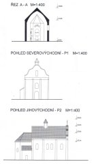 nákres kostela