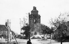 odstřel věže původního kostela