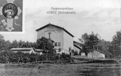 dobová pohlednice s námětem pašijového divadla