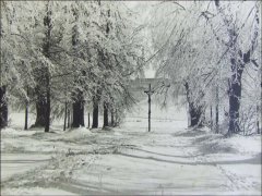 kříž přemístěný již v roce 1899 na začátek později vzniklé (1916) křížové cesty