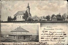 historické foto vikářství (vlevo dole)